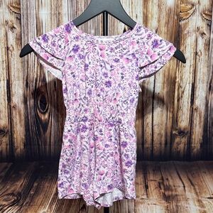 btween Purple and Pink Floral Kids One Piece Romper